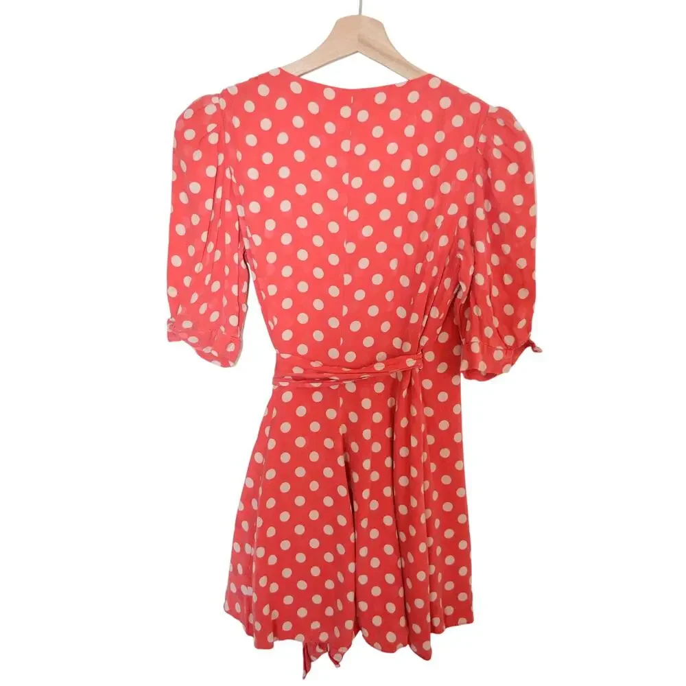 Ronny Kobo x Anthropologie Anna Red Polka Dot Mini Dress Size XS - Picture 9 of 10